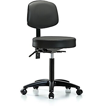 Vinyl Stool with Back - Carbon Supernova Vinyl