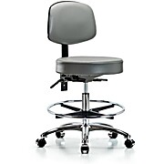 Vinyl Stool with Back Chrome - Sterling Supernova Vinyl