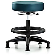 Vinyl Stool without Back - Medium Bench Height Marine Blue Supernova Vinyl