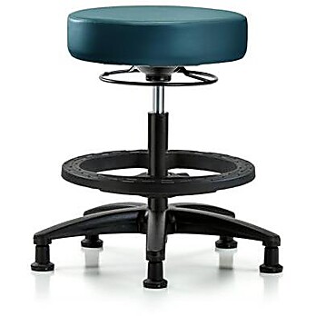 Vinyl Stool without Back - Medium Bench Height Marine Blue Supernova Vinyl