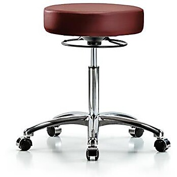 Vinyl Stool without Back Chrome - Taupe Supernova Vinyl