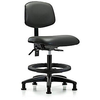 Vinyl Chair - Medium Bench Height with Carbon Supernova Vinyl