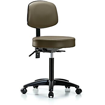 Vinyl Stool with Back - Marine Blue Supernova Vinyl