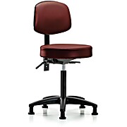 Vinyl Stool with Back - Taupe Supernova Vinyl
