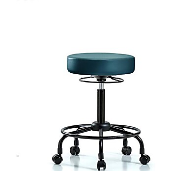 Vinyl Stool without Back - Medium Bench Height Marine Blue Supernova Vinyl
