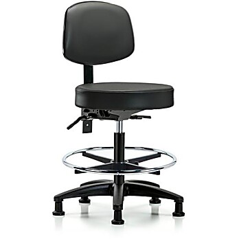 Vinyl Stool with Back - Carbon Supernova Vinyl