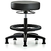 Vinyl Stool without Back - Medium Bench Height Carbon Supernova Vinyl