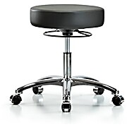 Vinyl Stool without Back Chrome - Carbon Supernova Vinyl