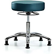 Vinyl Stool without Back Chrome - Marine Blue Supernova Vinyl