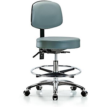 Vinyl Stool with Back Chrome - Storm Supernova Vinyl