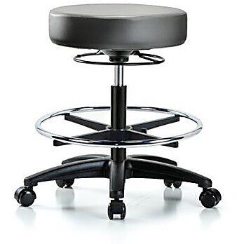 Vinyl Stool without Back - Sterling Supernova Vinyl