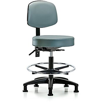 Vinyl Stool with Back - Storm Supernova Vinyl