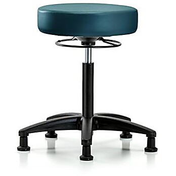 Vinyl Stool without Back - Marine Blue Supernova Vinyl