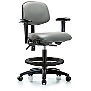 Vinyl Chair - Medium Bench Height with Sterling Supernova Vinyl