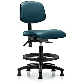 Vinyl Chair - Medium Bench Height with Marine Blue Supernova Vinyl