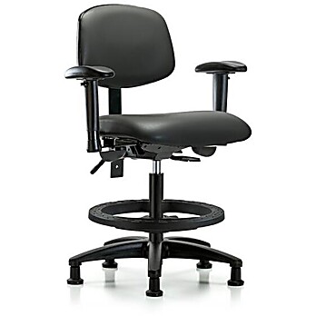 Vinyl Chair - Medium Bench Height with Carbon Supernova Vinyl