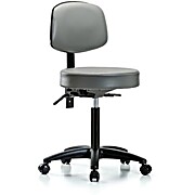 Vinyl Stool with Back - Sterling Supernova Vinyl