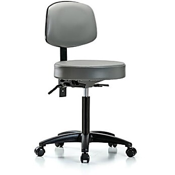 Vinyl Stool with Back - Sterling Supernova Vinyl