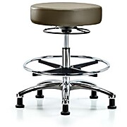 Vinyl Stool without Back Chrome - Marine Blue Supernova Vinyl
