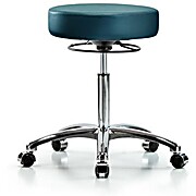 Vinyl Stool without Back Chrome - Marine Blue Supernova Vinyl