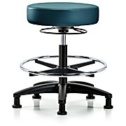 Vinyl Stool without Back - Marine Blue Supernova Vinyl