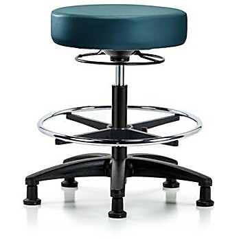 Vinyl Stool without Back - Marine Blue Supernova Vinyl