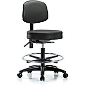 Vinyl Stool with Back - Carbon Supernova Vinyl