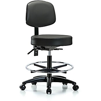 Vinyl Stool with Back - Carbon Supernova Vinyl