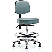Vinyl Stool with Back Chrome - Storm Supernova Vinyl