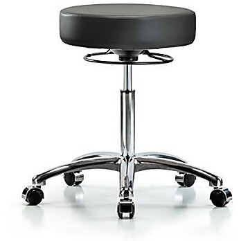 Vinyl Stool without Back Chrome - Carbon Supernova Vinyl