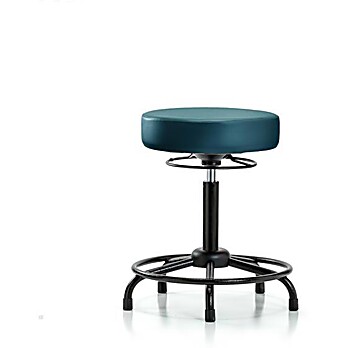 Vinyl Stool without Back - Medium Bench Height Marine Blue Supernova Vinyl