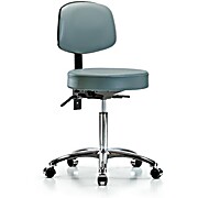 Vinyl Stool with Back Chrome - Storm Supernova Vinyl