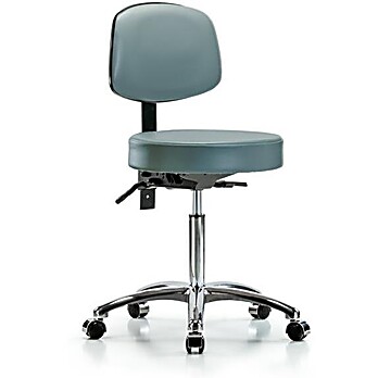 Vinyl Stool with Back Chrome - Storm Supernova Vinyl