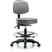Vinyl Stool with Back - Sterling Supernova Vinyl