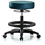 Vinyl Stool without Back - Medium Bench Height Marine Blue Supernova Vinyl