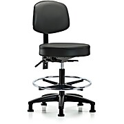 Vinyl Stool with Back - Carbon Supernova Vinyl
