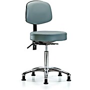 Vinyl Stool with Back Chrome - Storm Supernova Vinyl