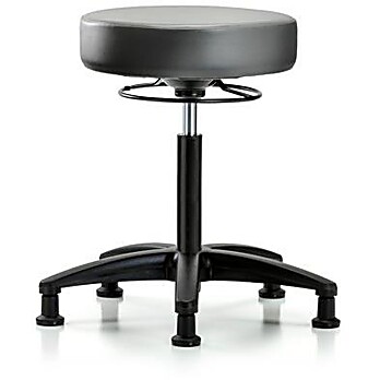 Vinyl Stool without Back - Sterling Supernova Vinyl