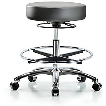 Vinyl Stool without Back Chrome - Sterling Supernova Vinyl
