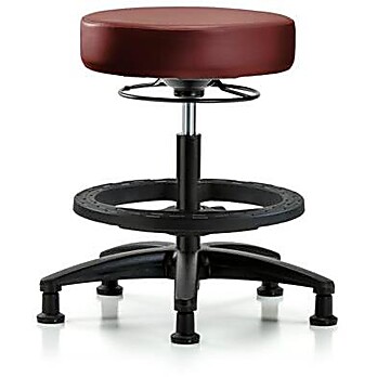 Vinyl Stool without Back - Medium Bench Height Taupe Supernova Vinyl