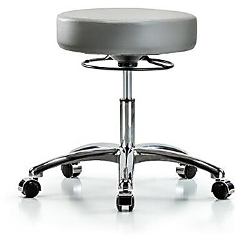 Vinyl Stool without Back Chrome - Sterling Supernova Vinyl