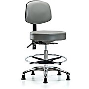 Vinyl Stool with Back Chrome - Sterling Supernova Vinyl