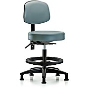 Vinyl Stool with Back - Medium Bench Height with Storm Supernova Vinyl