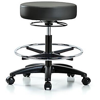 Vinyl Stool without Back - Carbon Supernova Vinyl
