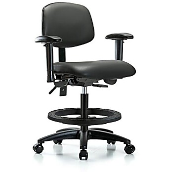 Vinyl Chair - Medium Bench Height with Carbon Supernova Vinyl