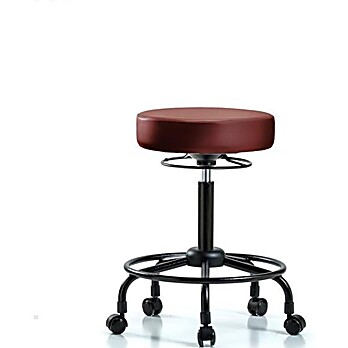Vinyl Stool without Back - Medium Bench Height Taupe Supernova Vinyl