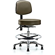Vinyl Stool with Back Chrome - Marine Blue Supernova Vinyl