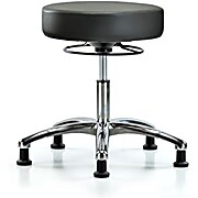 Vinyl Stool without Back Chrome - Carbon Supernova Vinyl