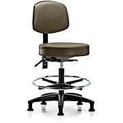 Vinyl Stool with Back - Marine Blue Supernova Vinyl