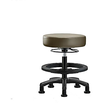 Vinyl Mini-Stool - Medium Bench Height Taupe Supernova Vinyl